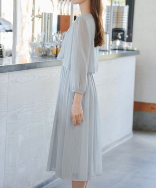 Tiaclasse 【新色追加】シフォンドレープワンピース サックスグレー