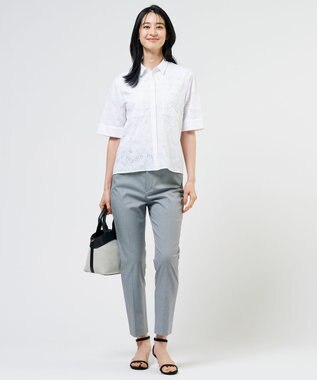 J.PRESS LADIES L 【ご好評につき新色追加・セットアップ対応・人気素材】コットンFITTY テーパード パンツ グレー系