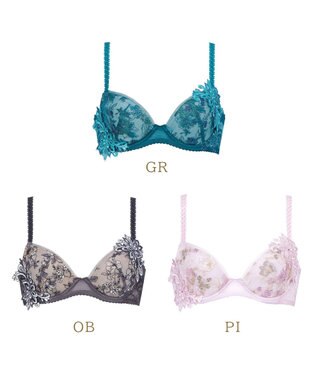 Wing Wing Lesiage　【2810シリーズ】　ブラジャー　ふっくらまる胸メイク　背中の段差軽減　ウイング／ワコール　PB2810 グリーン