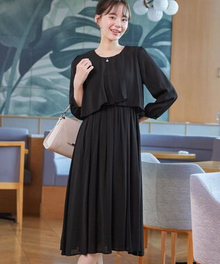 Tiaclasse 【新色追加】シフォンドレープワンピース ブラック