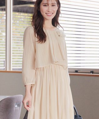 Tiaclasse 【新色追加】シフォンドレープワンピース アイボリー