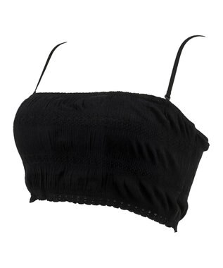 BRADELIS New York 【BRADELIS Me / ノンワイヤー】レーシィチューブトップブラ ストラップ取り外し可能 2way 補正ブラジャー ブラック