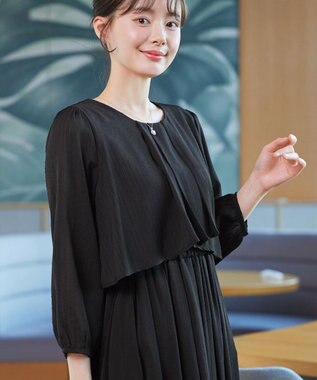 Tiaclasse 【新色追加】シフォンドレープワンピース ブラック