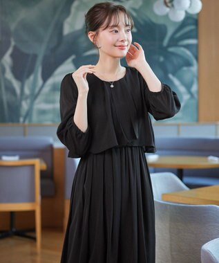 Tiaclasse 【新色追加】シフォンドレープワンピース ブラック