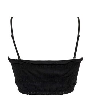 BRADELIS New York 【BRADELIS Me / ノンワイヤー】レーシィチューブトップブラ ストラップ取り外し可能 2way 補正ブラジャー ブラック