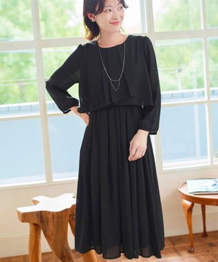 Tiaclasse 【新色追加】シフォンドレープワンピース ブラック