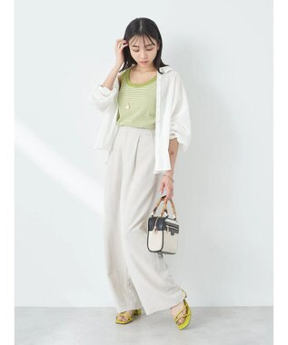 earth music&ecology コットンボイルギャザーシャツ Off White