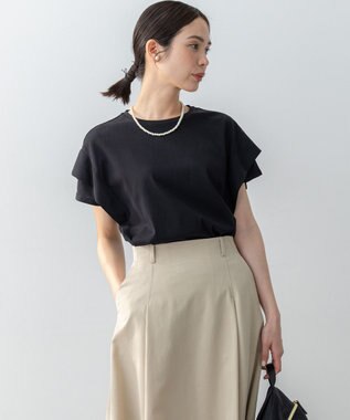 組曲 L GIZAコットンドルマンスリーブ Tシャツ ブラック系