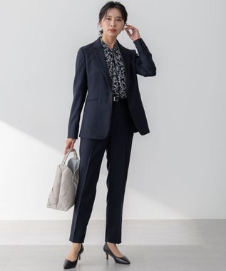 23区 【セットアップ対応/防シワ性/洗える】アイアスマットストレッチ テーラード ジャケット ネイビー系