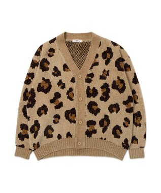 WEGO ベロアモールパターンカーディガン ベージュ
