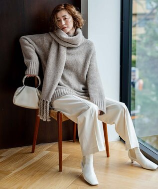 23区 ベビーアルパカ マフラー ベージュ系