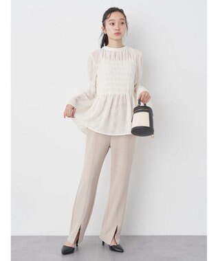 earth music&ecology ジャガードシャーリングプルオーバー Ivory