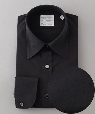 GOTAIRIKU 【形態安定】PREMIUMPLEATS_レギュラーカラー 通年ドレスシャツ ブラック系