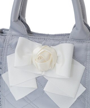 Maison de FLEUR ローズ2Wayキルティングミニトートバッグ Grayish Blue