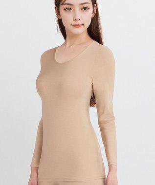 WACOAL あったかインナー 【ふんわりあったか】 8分袖 長袖 ネック浅め 天綿オーガニックを使用 あたたかい ムレにくい しなやかでやわらかい レディース CLD311 /ワコール カラシ