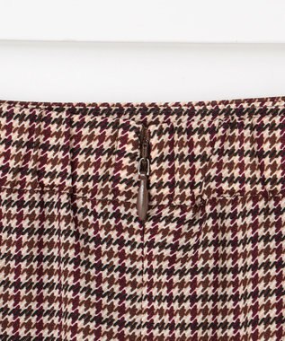 J.PRESS LADIES デシンハウンドトゥースプリント スカート ブラウン系