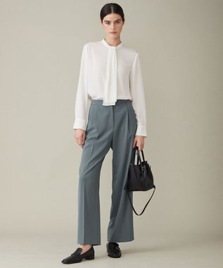 ICB 【WEB限定カラーあり・速乾・洗える】BackSatinAmunzen スカーフタイブラウス オフホワイト系