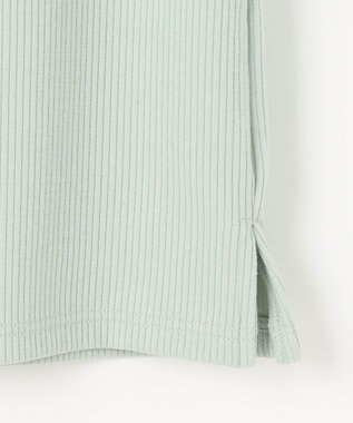 組曲 L 【WEB限定】ストライプジャガード カップ付きTシャツ クリームミント系