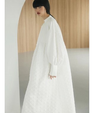 Green Parks armonia．異素材切替ワンピース Off White