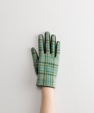 ORuKuBET Harris Tweed グローブ(WOMEN)【日本製・保湿成分/スクワラン加工・ 抗菌機能・タッチパネル対応】 ライトグリーン3