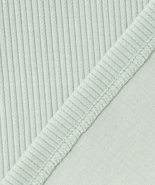 組曲 L 【WEB限定】ストライプジャガード カップ付きTシャツ クリームミント系