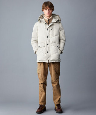 JOSEPH ABBOUD MOUNTAIN  【サスティナブル/ECO撥水/ECOファー/9ポケット/男女兼用】Pe/Nyピーチ ダウンコート アイボリー系