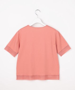 J.PRESS LADIES 【一枚で着映え】コットンスムース レース カットソー サーモン系