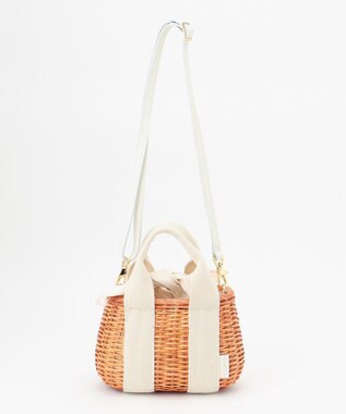 23区 VIOLAd'ORO MIRO スプリットラタン バスケットバッグ ホワイト系1