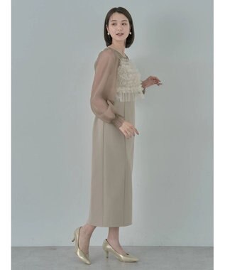 earth music&ecology ＳＥＴ２点チュールキャミ付きドッキングワンピース Beige