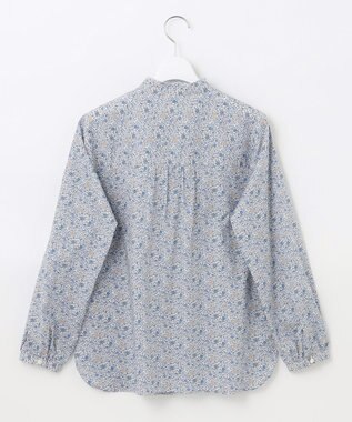 J.PRESS LADIES 【洗える】 LIBERTY Honeydew/Kate&Mil フリルネック ブラウス ブルー系5