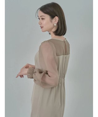 earth music&ecology ＳＥＴ２点チュールキャミ付きドッキングワンピース Beige