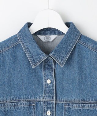 J.PRESS LADIES コットンリネン 7oz デニム シャツ ユーズド系