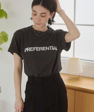 WEGO 【ANGIE VINTAGE】フロッキーロゴプリントTシャツ 柄9