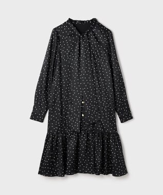 GRACE CONTINENTAL ランダムドットボウタイワンピース ブラック