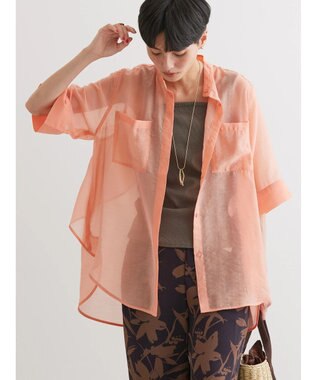 AMERICAN HOLIC シアーバックフレアＷポケットシャツチュニック Pink