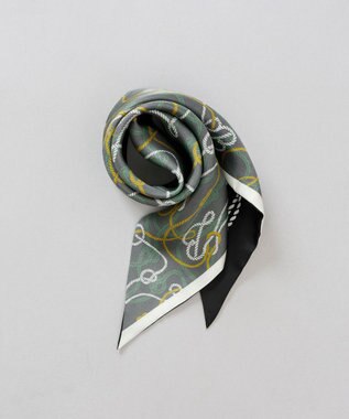 AURORA Beaurance （ビューランス）シルクツイル トライアングルスカーフ(リング付き) キャメル