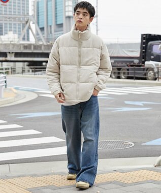 WEGO コーデュロイパデッドブルゾン ライトベージュ