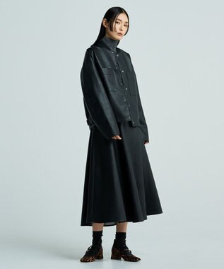 uncrave 【手洗い可】ウォッシャブルエコレザー スカート（uncrave WHITE） ブラック