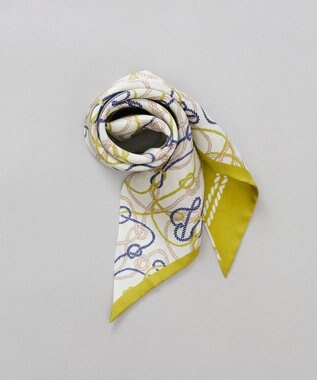 AURORA Beaurance （ビューランス）シルクツイル トライアングルスカーフ(リング付き) イエロー