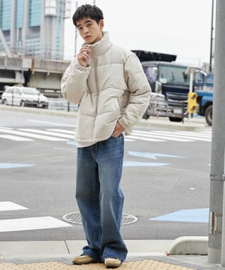 WEGO コーデュロイパデッドブルゾン ライトベージュ