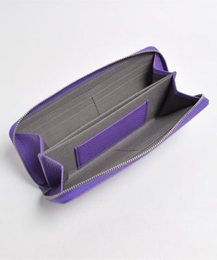 blancle シュリンクレザーラウンドジップ ロングウォレット パープル