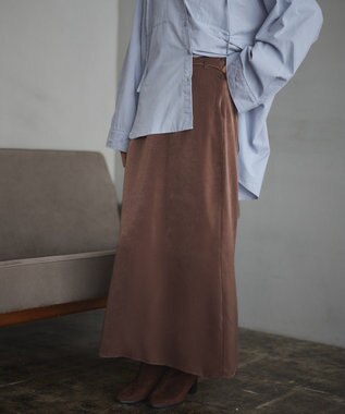 CRAFT STANDARD BOUTIQUE ダルサテンIラインスカート Brown