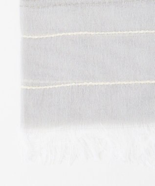 JOSEPH ABBOUD 【イタリア製】スラブボーダージャガード ストール ライトグレー系1