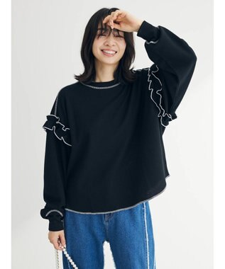 Green Parks ・Ｄｏｕｂｌｅ　Ｆｌａｇｓ　ワッフルカラーｓｔロンＴＥＥ Black