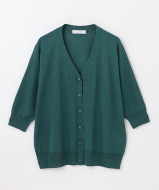 ANY 【UVケア/接触冷感/アンチピリング】多機能ハーフスリーブカーディガン グリーン