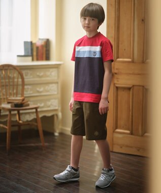 J.PRESS KIDS 【110-130cm】40/2 天竺ブロッキング Ｔシャツ レッド系