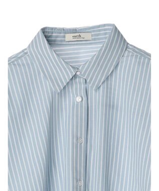 earth music&ecology ドロストヘムショートシャツ Stripe