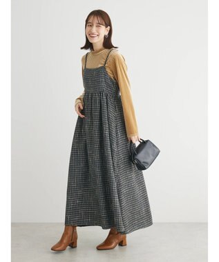 Green Parks ・ＥＬＥＮＣＡＲＥ　ＤＵＥ　ツイードキャミワンピース Gray