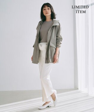 ICB 【WEB限定・洗える】キュプラハイパワーストレッチ セミフレアパンツ オフホワイト系