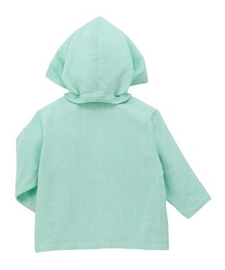 MIKI HOUSE HOT BISCUITS 【80-120cm】二重織ガーゼ素材 パーカ アイスグリーン